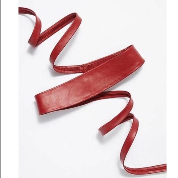 ADA RED LEATHER WRAP BELT OS NWT main image 16